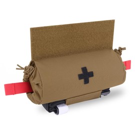 PETAC GEAR Tactical First Aid Drop Dump Pouch, Micro Medical Trauma Roll Up Drop Pouch EMT IFAK Sub Abdominal Carrying Bag with Hook-N-Loop (CB)