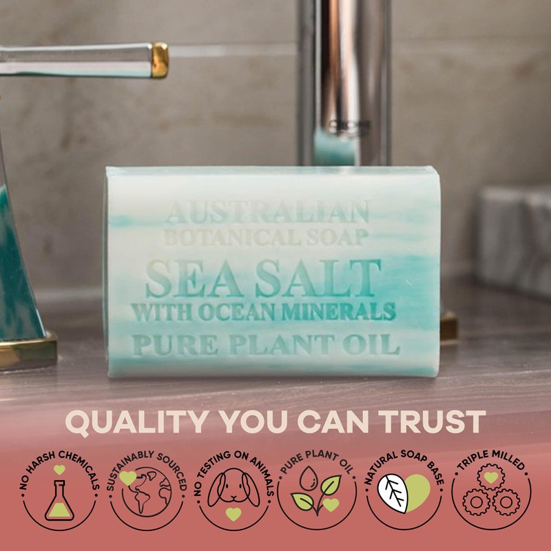 Australian Botanical Soap, 6.6 OZ, Sea Salt and Ocean Minerals,
