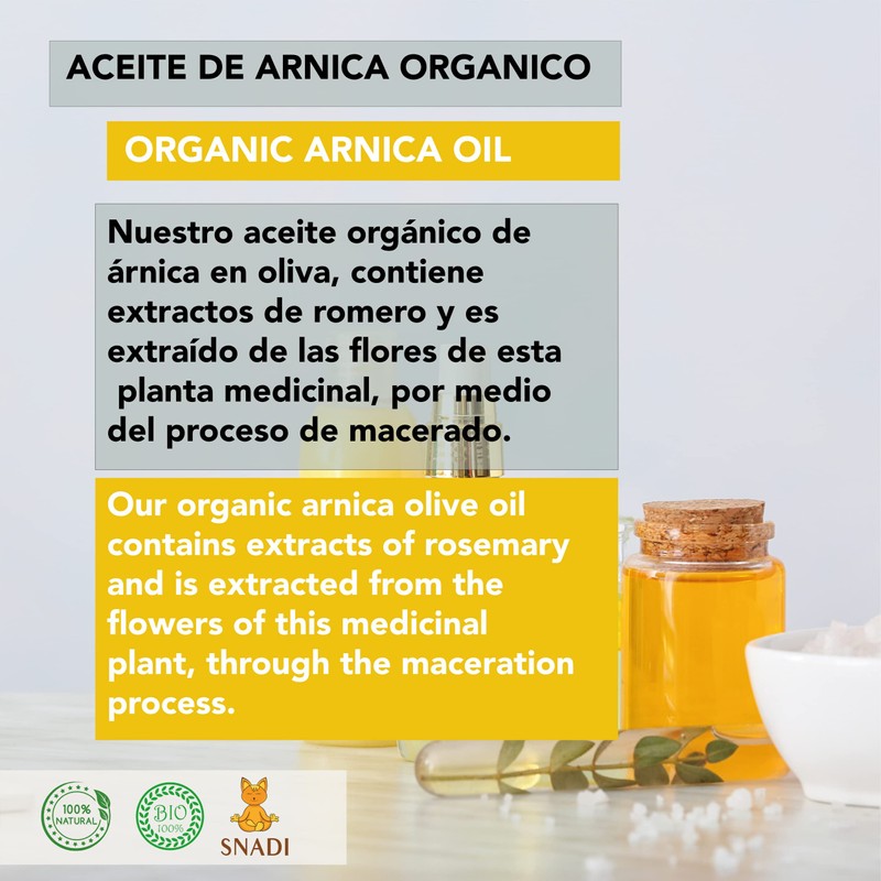 250ml - Pure Organic Macerated Arnica Oil Arnica in Olive