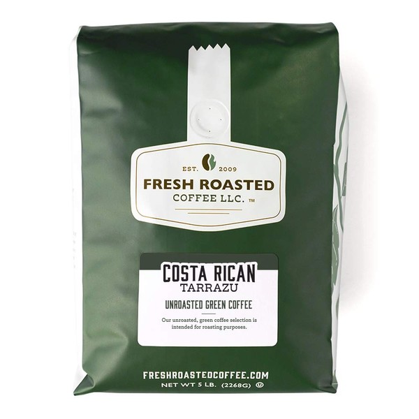 Fresh Roasted Coffee, Unroasted Costa Rican Tarrazu, Kosher, 5 Pound