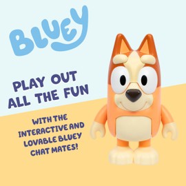 Bluey Chat Mates Bingo - Press Bingo's Nose And Hear Her Talk 10 Fun Phrases from the Show - 14 CM Action Figure With Articulated Arms And Legs