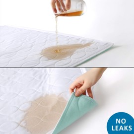 Washable Incontinence Bed Protector Pads - Reusable Waterproof Mattress Protector Pads with Tuckable Sides for Adult, Child, or Pet(Available on Both Sides with Tucks) (34 x 52 Inches)