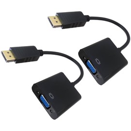 KOGUNXU Upgraded 2pcs DisplayPort to VGA Adapter, Gold-Plated PC DisplayPort to Monitor VGA Input Devices for Laptop,Desktop,Computer,Projector,HDTV, up to 1920 x 1080 @ 60Hz (1080p Full HD)
