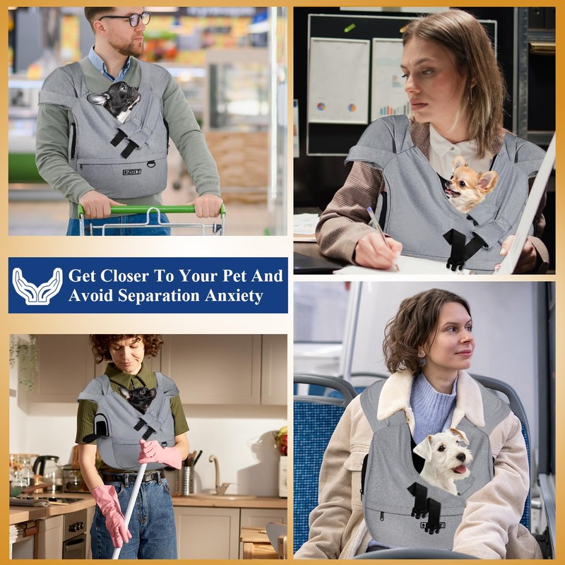 Petskd Dog Carrier Sling for Small Pet 7-15 LBS, Hands