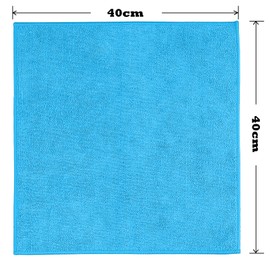 AMOS Large 40cm x 40cm Microfibre Cleaning Cloths Home Kitchen Bathroom Dusters Car Valeting Polishing Machine Washable Wipes (6 Cloths, Orange)