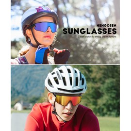 HENGOSEN Sports-Sunglasses Polarised-Sunglasses-Mens Cycling-Running Sun-glasses : Driving Motorbike Fishing UV400 Protection