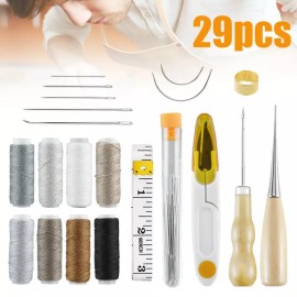 Valuebuy Battery 29Pcs/set Sewing Needles Tools New Leather Craft Punch Stitching Carving Working