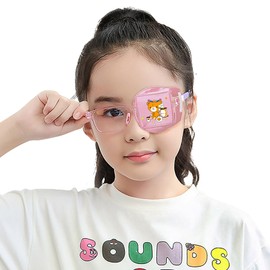 [HYCALY] Eyeglass Eye Patch, Silk Eye Patch, For Children, For Amblyopia, 360° Light Blocking Silk Material, 3D Pattern, Muscle Correction, Lazy Eye, Protective Eyepatch, Strabismus, Vision