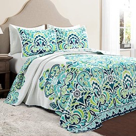 Lush Decor Lush DÃ©cor Quilt Set, Full/Queen, Blue and Green