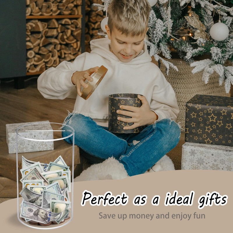 LMSNE Piggy Bank for Adults or Kids, Clear Piggy Bank
