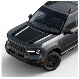 BENINI DESIGN STUDIO - Hood Blackout Racing Stripes Decals - Fits 2021 and up Ford Bronco Sport - Topo Graphic Vinyl Wrap Sticker Made in The USA (Solid, Matte Black)