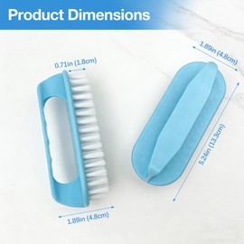 Large Perfect-Grip Hand & Nail Cleaning Brush with Four-Finger Handle, Blue Heavy-Duty Design (2 Pack)