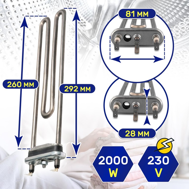 Washing Machine Heating Rod 2000 W 230 V with Original