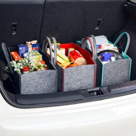 DuneDesign Up to 25 kg: Shopping Bag Felt XXL - 50 x 25 x 25 Heavy Duty Felt Bag Large - Fireplace Bag for Wood Carry Bag Firewood Basket - Car Shopping Basket Foldable Shopping Bag Felt Firewood