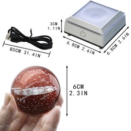 H&D HYALINE & DORA 3D Solar System Crystal Ball Multicolor Nightlight Decolamp,Glass Solar System Planets Sphere Home Table Decor,Science Space Astronomy Universe Cool Presents(60mm)