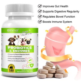 Probiotics Supplement for Dogs - Digestive Enzymes with Prebiotics for Gut Health - Anti Diarrhea, Bowel Support, and Immunity - Health & Itch Relief Digestive Enzymes