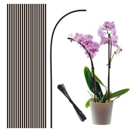Plant Stakes,20Pcs Plant Sticks,Garden Brown Bendable Single Stem Plant Support Stakes for Indoor and Outdoor Plants,Potted Plants,Flowers Orchid Peony Rose-18 Inches