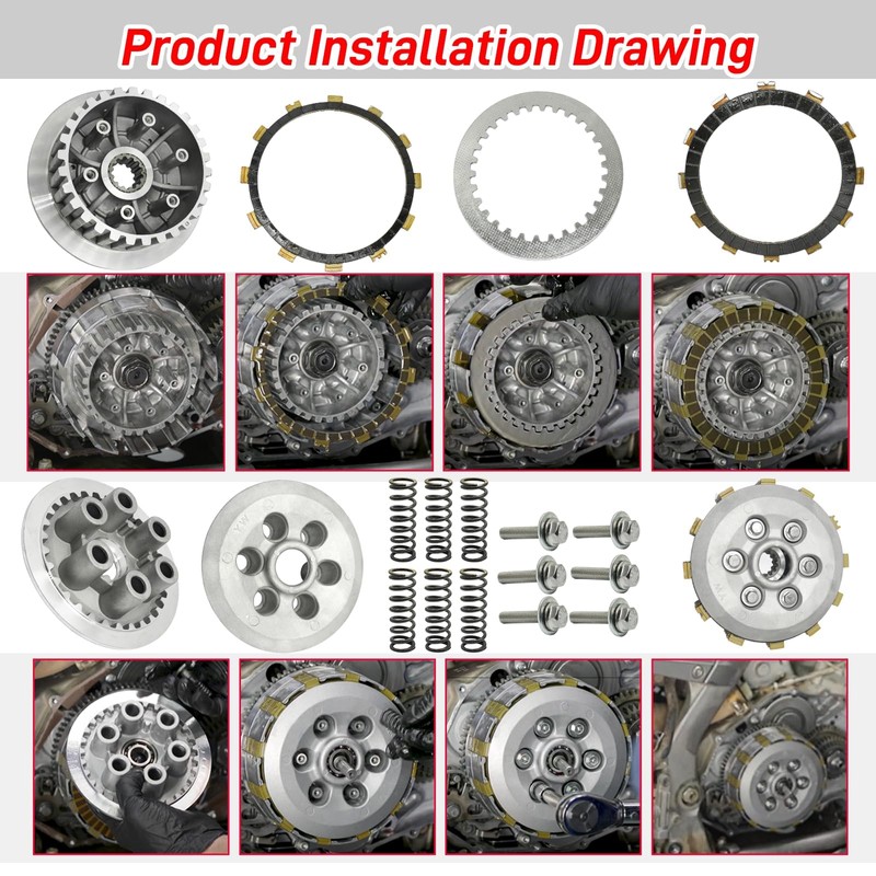 GOLKNHA Clutch Kit & Friction Steel Plate for Yamaha Raptor