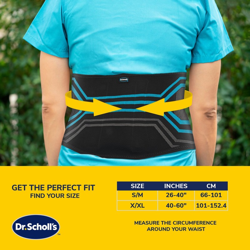 Dr. Scholl’s Compression Back Support with Massaging Gel, Breathable Fabric,