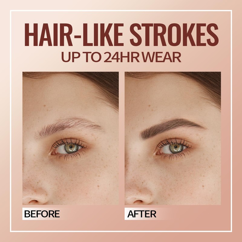 HOSAILY Microblading Eyebrow Pen with 4&3 Fork Tip, Waterproof Natural