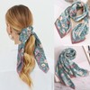 Deokke Hair Scarf Silk Feeling Square Satin Head Scarf Wrap