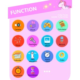 Kids Smart Phone Toys, Touchscreen HD Dual Camera Cell Phone for Kids, Birthday Ideas Unicorn Toddler Play Phone for Girls 3-10, Travel Toy Preschool Learning Toy forGirls with 8GB SD Card (Pink)