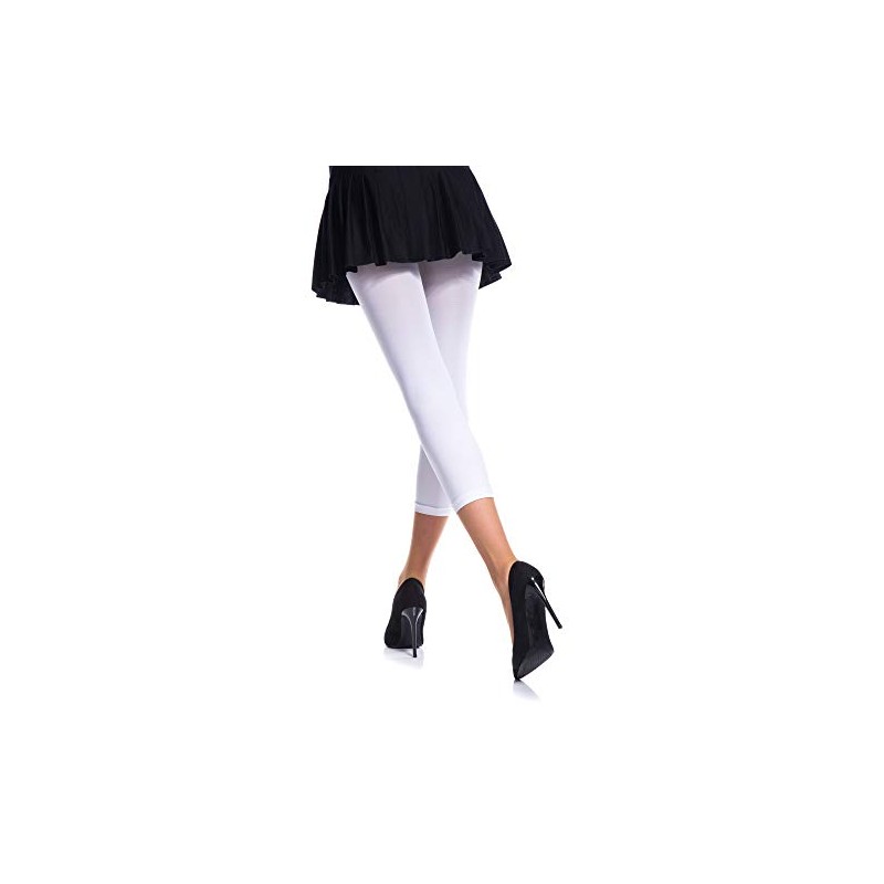 Romartex Women's Microfibre Capri Leggings 60 Denier - White 60