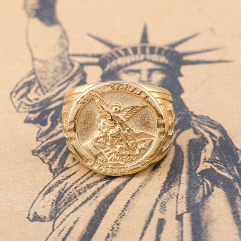 Dacai Golden Saints Michael The Archangel ST. Medal Stainless Steel
