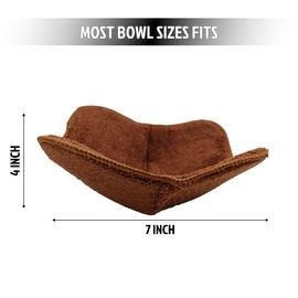 ULVEOL Set of 2 Microwave Bowl Cloth Hot Pads with Brown Color - Multipurpose Heat Resistant Plate Holders 7"x4" Inches - Pot Holder Microwavable Bowl Cozies for Food - Ramen Soup or Bowl Cozy