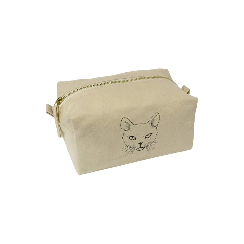 'Cat Face' Canvas Wash Bag/Makeup Case (CS00039066)