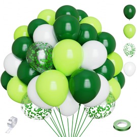 Balloons Green White 65 Pieces 12 Inch 5 Inch SKYIOL Latex Balloons Dark Green Apple Green White Green Confetti Balloons with Stripes for Birthday Wedding Christmas Easter Christening EID Decoration