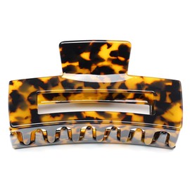 QinGoo Large Cellulose Acetate Turtle Hair Clip Beautiful Women's Hair Clip Hair Accessories Headdress Elegant Hair Accessory 1 Piece (10.5 x 5.7 cm, Dark Tortoise)