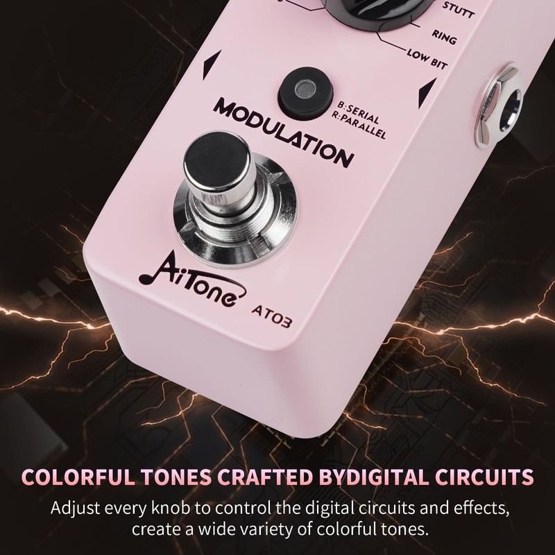 AITONE Modulation Pedal for Electric Guitar with Chorus Flanger Tremolo