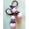 handcrafted by BeJay double PINK OPALITE & AB Rhinestone roundel