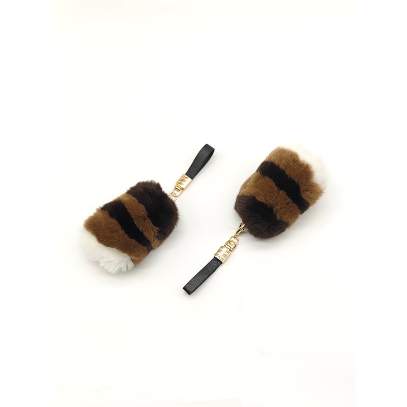 Kagaminodo Red Panda's Tail Keychain Charm Tail Plush Accessory