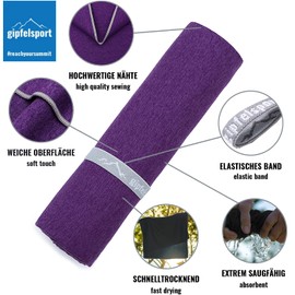 Microfibre Towel Set - for Sauna, Fitness, Sports, Beach Towel, Sports Towel, Purple Brush S: 80 x 40 cm