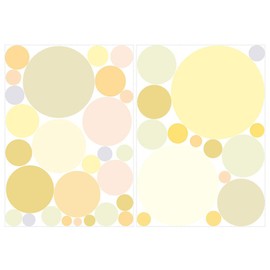 Wall sticker set, sticker set for children's nursery, 40 circles in delicate pastel colours.