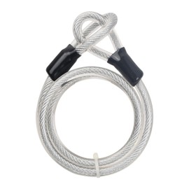 Wisebom Universal Loop Cable, Bicycle Cable Lock 12 mm x 1.2 m Steel Cable with Eyelets Steel Cable Bicycle Coated Steel Cable with Eyelets for Bicycle Safety