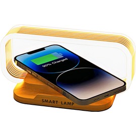 iInnovate Bedside Table Lamp Wireless Charger, Touch Nightstand Lamp with USB Port Desk Lamp with Modern LED Light Dimmable for Bedroom, Living Room, Office, 3 Way Touch Control Stepless Dimming