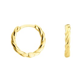 SOFIA MILANI - Women's Earrings 925 Silver - Twisted Hoop Earrings, Yellow Gold, No Gemstone