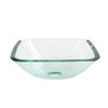 Small Square Vessel Glass Bathroom Sink Combo Set With Modern