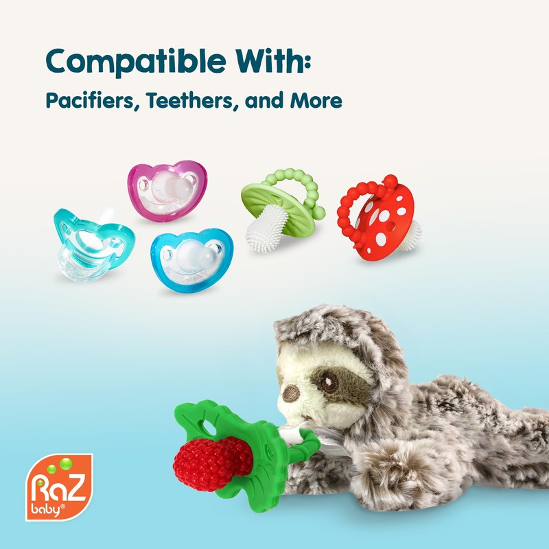 RaZbaby RaZbuddy JollyPop Pacifier Holder w/ Removable Baby Pacifier -