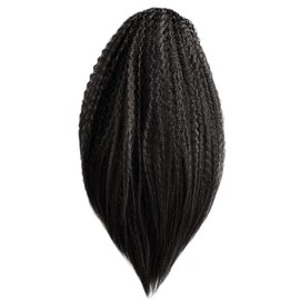 Kim Kimble 21" Crimped Pocket Ponytail Hairpiece Extension With Comb and Drawstring Attachment by Hairuwear, MC1 Caviar