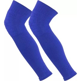 Sangpum Sangse Seolmyung Chamjo 디펜더 풋볼 패딩 니트 다리 소매 무릎 위 [Royal Blue] [X-Large] Defender Football Padded Knit Leg Sleeves Above Knee [Royal Blue] [X-Large]