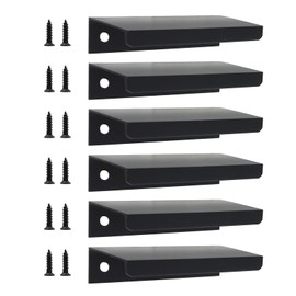suuosl 6 Pcs 80mm Black Hidden Wardrobe Handles, Aluminium Alloy Finger Edge Pulls, No-Drill Black Cabinet Handles for Kitchen Cupboards, Bedroom Drawers, Modern Handles for Furniture