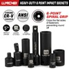 LLNDEI 1/4 & 3/8 Inch Drive Impact Socket Set, 186