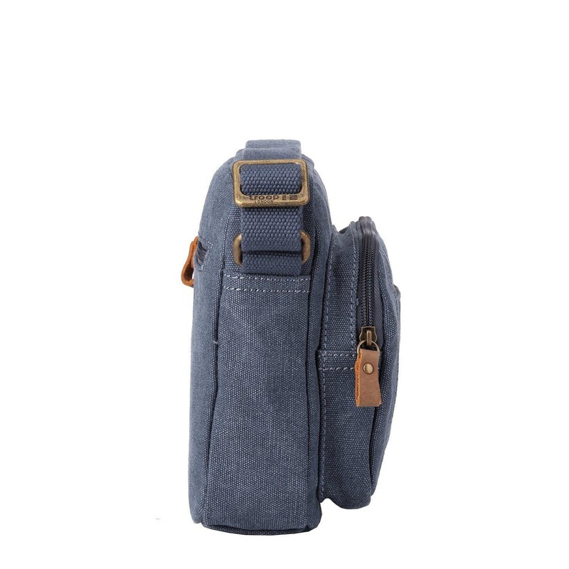 TRP0235 Troop London Classic Canvas Across Body Bag - Charcoal
