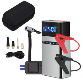 maXpeedingrods Car Jump Starter with Air Compressor, 2500A 150PSI Portable Jump Starter Battery Pack (All Gas/5.0L Diesel), 12V Lithium Jump Box Car Battery Jumper Starter, LCD Display, Silver