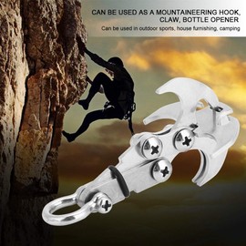 Stainless Steel Climbing Claw Foldable Grappling Hook Climbing Hook Outdoor Survival Carabiner Tool for Camping Mountaineering Hiking Survival Home Equipment