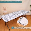 KRFOONN Rectangle Picnic Table Cloth Waterproof Elastic Fitted Tablecloths for